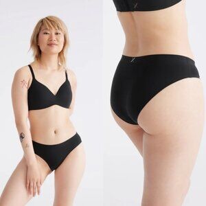3 Pack! NWOT Knix Leakproof No Show Bikini (x1) and Thongs (x2) Underwear Black